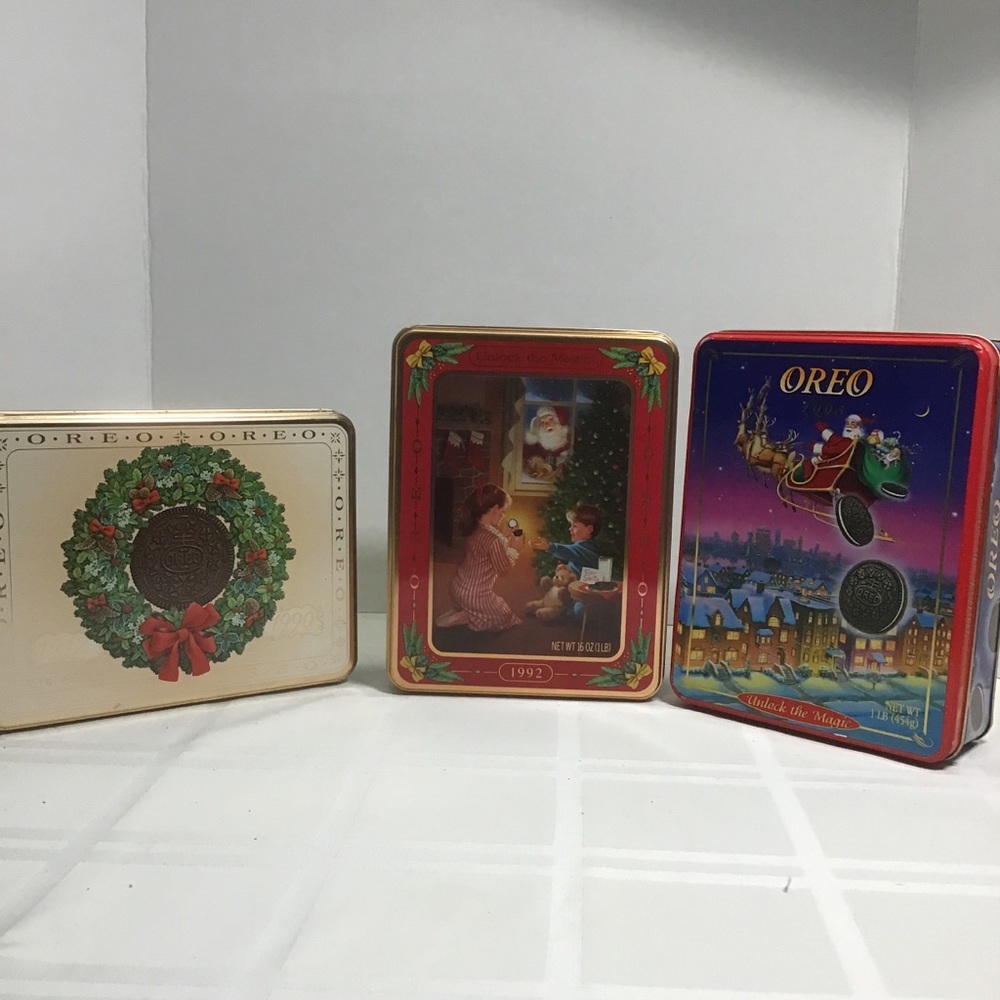 Oreo Christmas Tins 1990, 1992, 1995 Unlock Magic